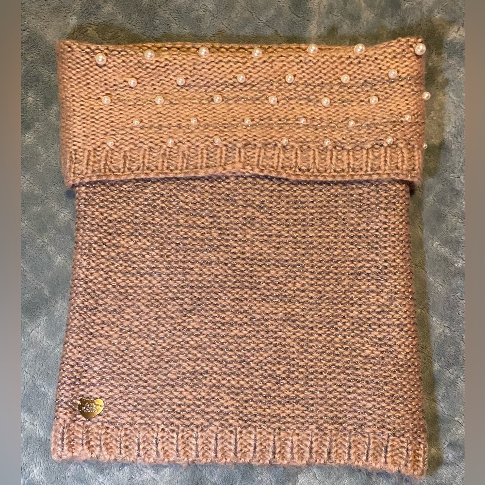 Betsey Johnson Chunky Knit Cowl Neck Infinity Scarf